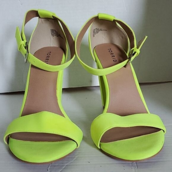 Torrid Neon Heels Pumps Shoes Sandals Ankle Strap Tapered Heel Women's WOMANS 12 - Picture 2 of 16